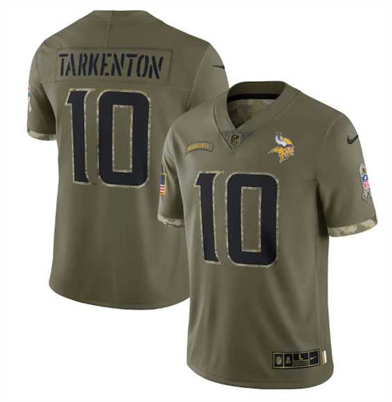 Men's Minnesota Vikings #10 Fran Tarkenton 2022 Olive Salute To Service Limited Stitched Jersey,We sell and wholesale Men's Minnesota Vikings #10 Fran Tarkenton 2022 Olive Salute To Service Limited Stitched Jersey on line form chian!